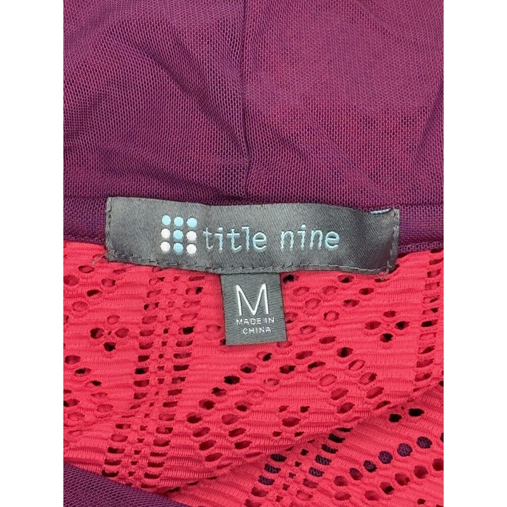 Title Nine Hider Hoodie Medium Dragonfruit Pink Purple Trim UPF 50+ Sun Shirt EU - Picture 7 of 8